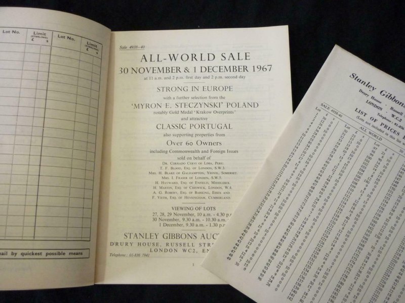 GIBBONS AUCTION CATALOGUE 1967 POLAND 'MYRON E STECZYNSKI' COLLECTION