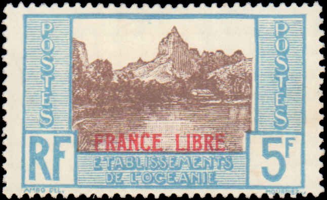 French Polynesia #130, Incomplete Set, 1941, Hinged