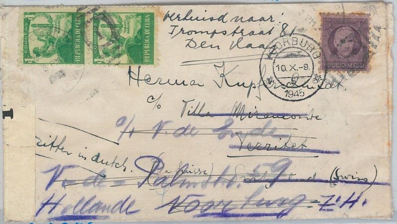 62269  -  HABANA - POSTAL HISTORY -  COVER to HOLLAND 1945 - TOBACCO Smoking