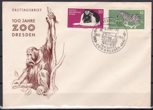 GDR, Fauna, Animals, Dresden Zoo FDC / 1961
