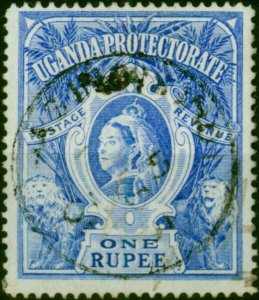 Uganda 1898 1R Bright Blue SG90a V.F.U