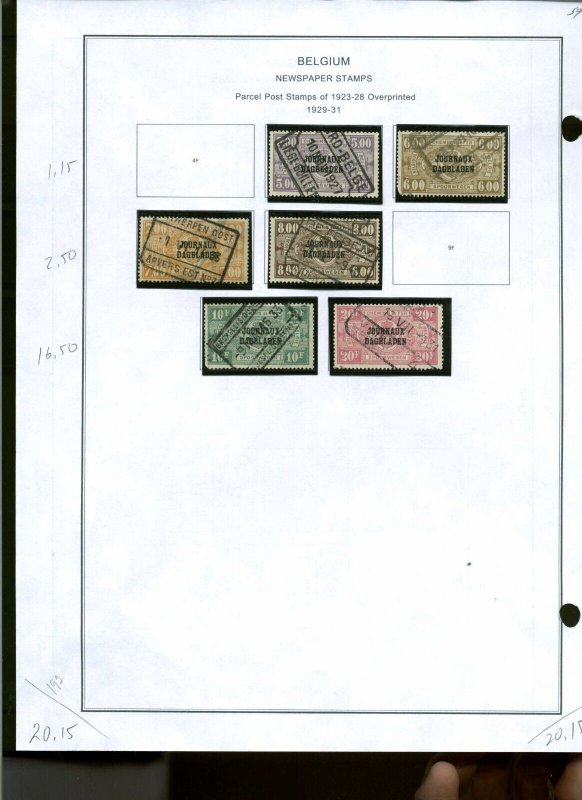 Collection, BELGIUM Part I Scott & COMPUTER Page, 1850/1980, Cat $108, Mint&Used