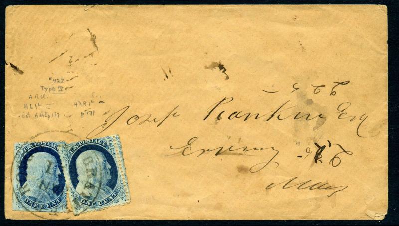 Scott 23 Franklin Used Stamps on Cover with Doporto Cert (Stock 23-15)