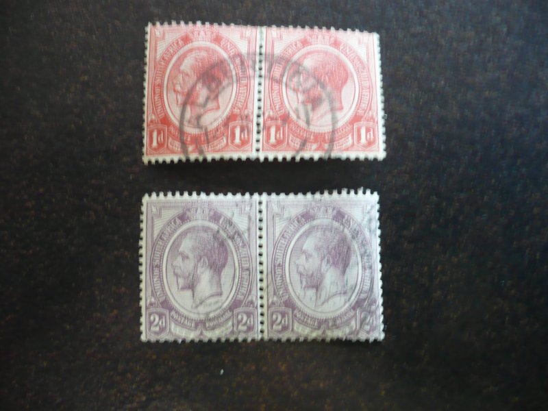 Stamps - South Africa - Scott# 3, 5 - Used Pairs of 2 Stamps