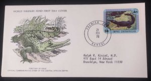 EL)1978 R. CENTRAL AFRICAN, WORLD WILDLIFE FUND, WWF, FAUNA, NILE CROCODILE, CIR