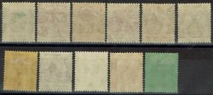 BRITISH SOLOMON ISLANDS 1922 KGV 1/2D TO 1/- WMK MULTI SCRIPT CA 