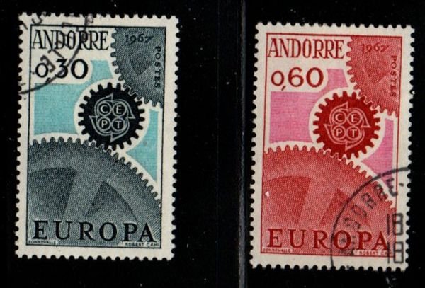 Andorra (Fr) Sc 174-75 1967 Europa stamp set used