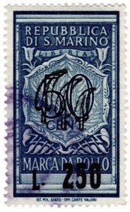 (I.B) San Marino Revenue : Duty Stamp 250L on 50L OP