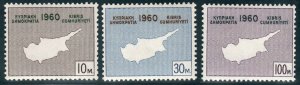 Cyprus  #198-200  Mint LH CV $3.25