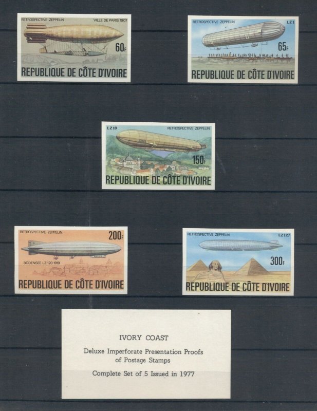 ZEPPELIN PRESENTATION PROOF SETS: Liberia Congo Volta Niger Mauritania Ivory+++