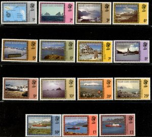 FALKLAND IS. Sc#1L38-1L52 1980 Scenic Defihitives (No Date) Complete OG Mint NH