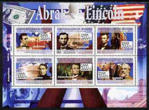 Guinea MNH S/S Abraham Lincoln 2009 6 Stamps