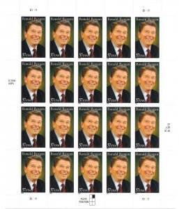 Scott #3897 Pane of 20, 37c Ronald Reagan--FLAWLESS! 2024 Scott Cat. $15.00