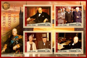 Stamps. Famous people.  Winston Churchill 2019 1+1 sheets perforated