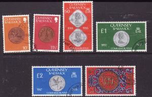 Guernsey-Sc#199-203A-used-Coin definitives-1980-81-