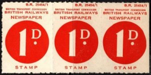 1963 Great Britain British Transport Commission Railways 1 Pence Newspaper Stamp