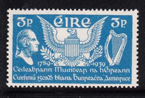 Ireland 1939 MH Scott #104 3p Washington, US eagle, harp