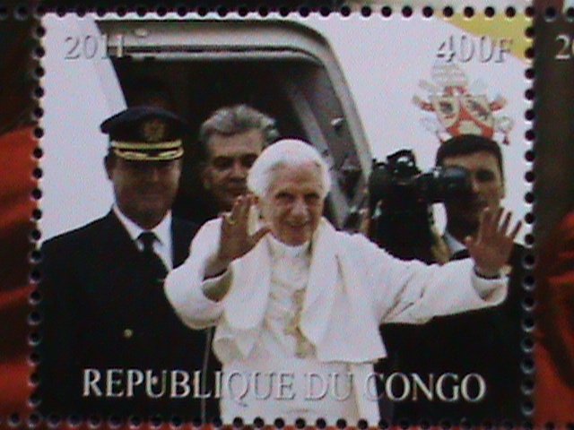 CONGO -2011  POPE VISTING-MNH S/S VERY FINE WE SHIP TO WORLD WIDE AND COMBINE