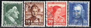 Switzerland Scott # B112 - B115, used