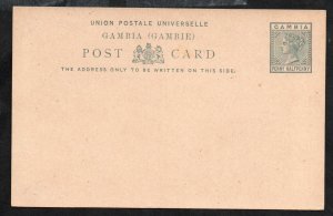 1880 Gambia Postal Card 1a Mint