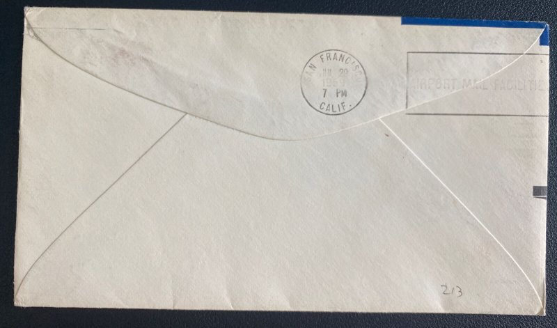 1959 Sydney Australia Airmail Cover To Usa  Quantas Boeing 707 Jet Flight