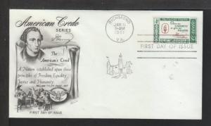US 1144 Credo 1961 Fleetwood U/A FDC 