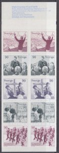 SWEDEN SC #1241a CPL MNH BOOKLET of 10, 5 SETS x 2 DIFF - CHRISTIAN ASSOCIATIONS