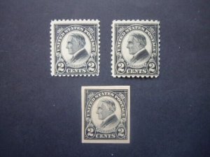 #610 611 612 Black 2c Harding's MNH OG F/VF #3a CV $44.00 Includes New Mounts