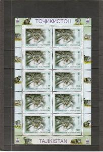 Tajikistan  Scott#  94  MNH  Sheet of 10  (1996 Pallas Cat)