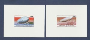 MALAGASY - Scott 545-548, C158-C159 - MNH proof cards - Zeppelin, 1976, two pix