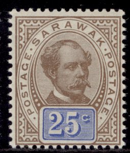 SARAWAK QV SG45, 25c brown & blue, NH MINT. Cat £12.