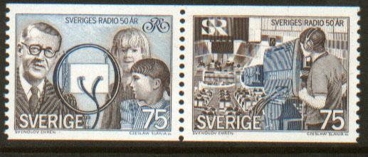 SWEDEN 1107a 50th Anniv. Broadcasting Corp. MNH