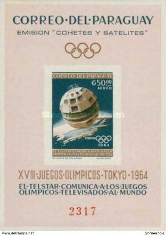 SW1353 - Paraguay  - 1964  Space Exploration and Olympic Games -  Minisheet MNH