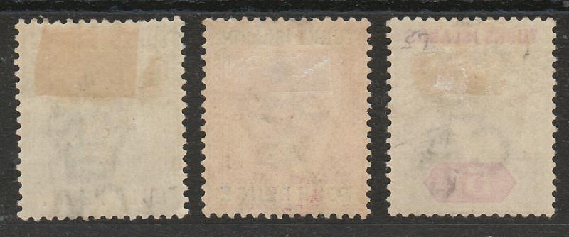 TURKS ISLANDS 1893 QV SET 1/2D - 5D