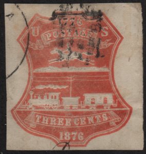 SC#U218 3¢ Centennial Cut Square (1876) Used