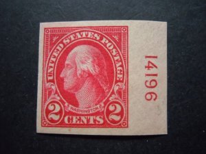 #577 Imperforated Plate # Single MNH OG VF CV $12 Includes New Mount