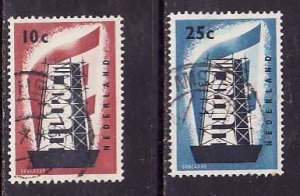 Netherlands-Sc#368-9- id7-used set-Europa-1956-