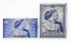 GB Offices in Tangier Sc #525-526 Silver Wedding set of 2 used VF