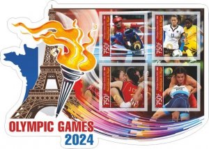 Stamps. Olympics games in Paris 2024 Niger 2022 year 1+1 sheet perforated