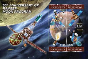 Micronesia - Ranger Moon Program Anniversary - 4 Stamp Sheet - MIC1224