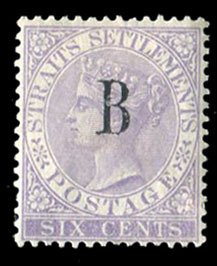 Bangkok #4 Cat$325, 1882 6c violet, unused without gum