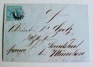 GERMAN STATE BAVARIA 1851 ELDERFELD 3K #2I cat.600M($400.00)