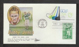 US 1933 Bobby Jones 1981 Gill Craft U/A FDC