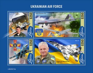 LIBERIA  2022 UKRAINIAN  AIR FORCE  SHEET  MINT NH