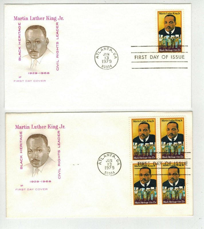 Better Farnam FDC 1771 HF VARIETY ALL PURPLE TEXT - MARTIN LUTHER KING SET OF 2 