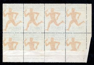 SWITZERLAND 1930 DAVOS Sport Poster Label Block MNH(NT 3556s