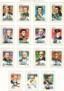 BRITISH ANTARCTIC 1973 Explorers and Ships; Scott 45a-59a, SG 44/58; MNH