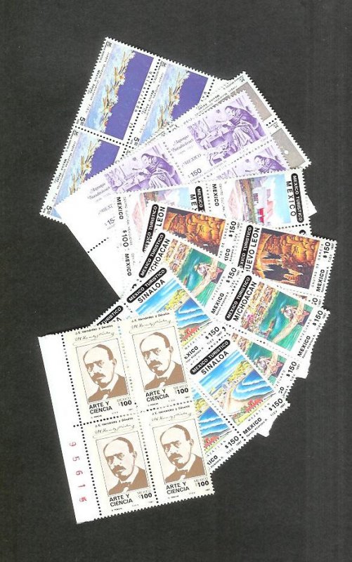 MEXICO (248) Blocks of 4 stamps ALL Mint Never Hinged w/Some Better