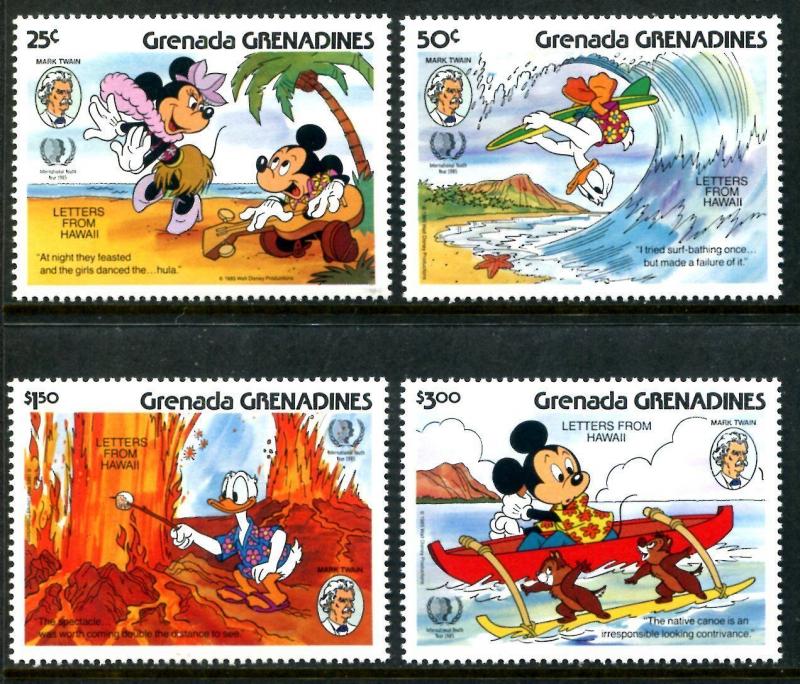 Grenada Gren 712-15 MNH Disney characters Mickey Mark Twain Fairy Tales x10727a