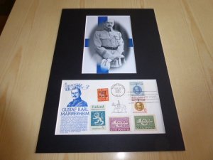 Mannerheim photograph and 1960 USA FDC mount matte size A4